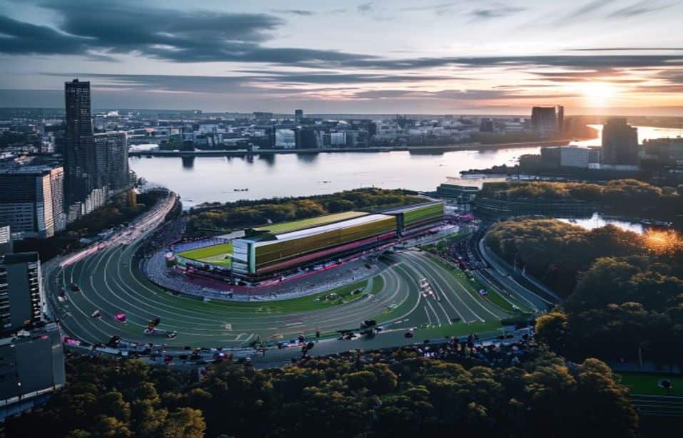 Vista urbana de Glasgow com arena desportiva e ambiente de grande evento internacional